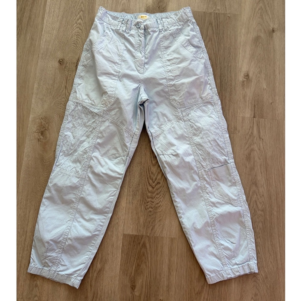 Maeve Anthropologie Light Blue Cotton Cargo Pants High Rise S 8 Coastal Beach
